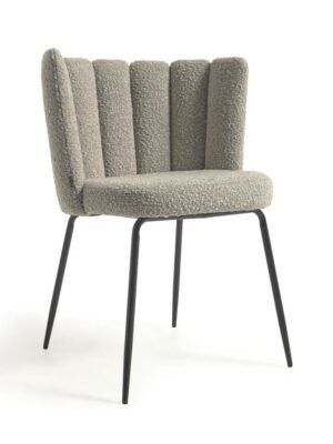 Grey Boucle Dining Chair - SleekLux