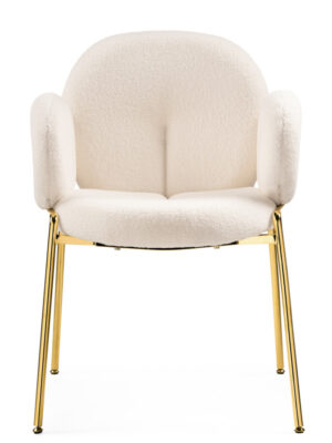White Upholstered Dining Chair - GoldenAura