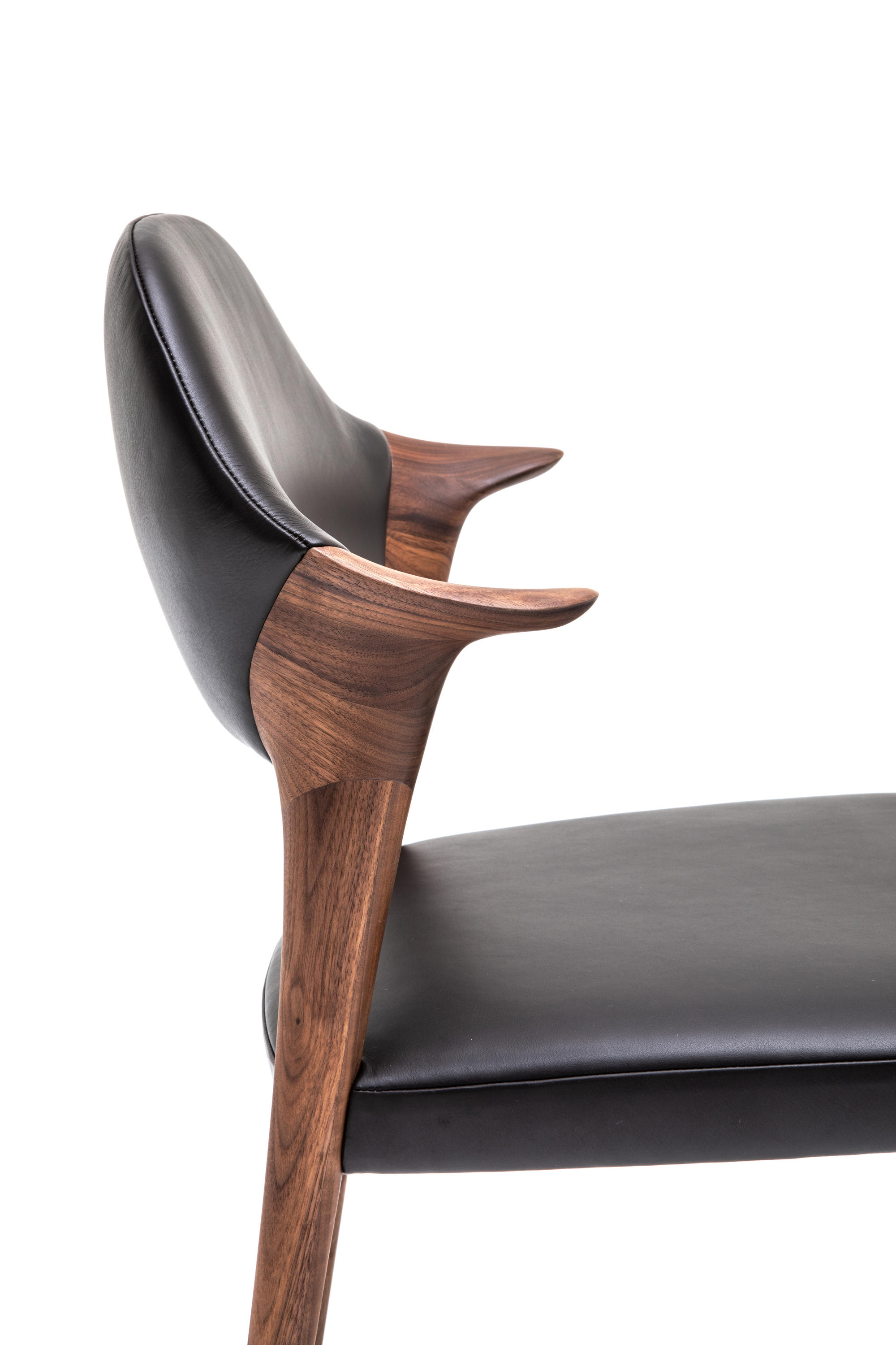 Curved Armrest Dining Chair - ShadowCraft - Vilasaa