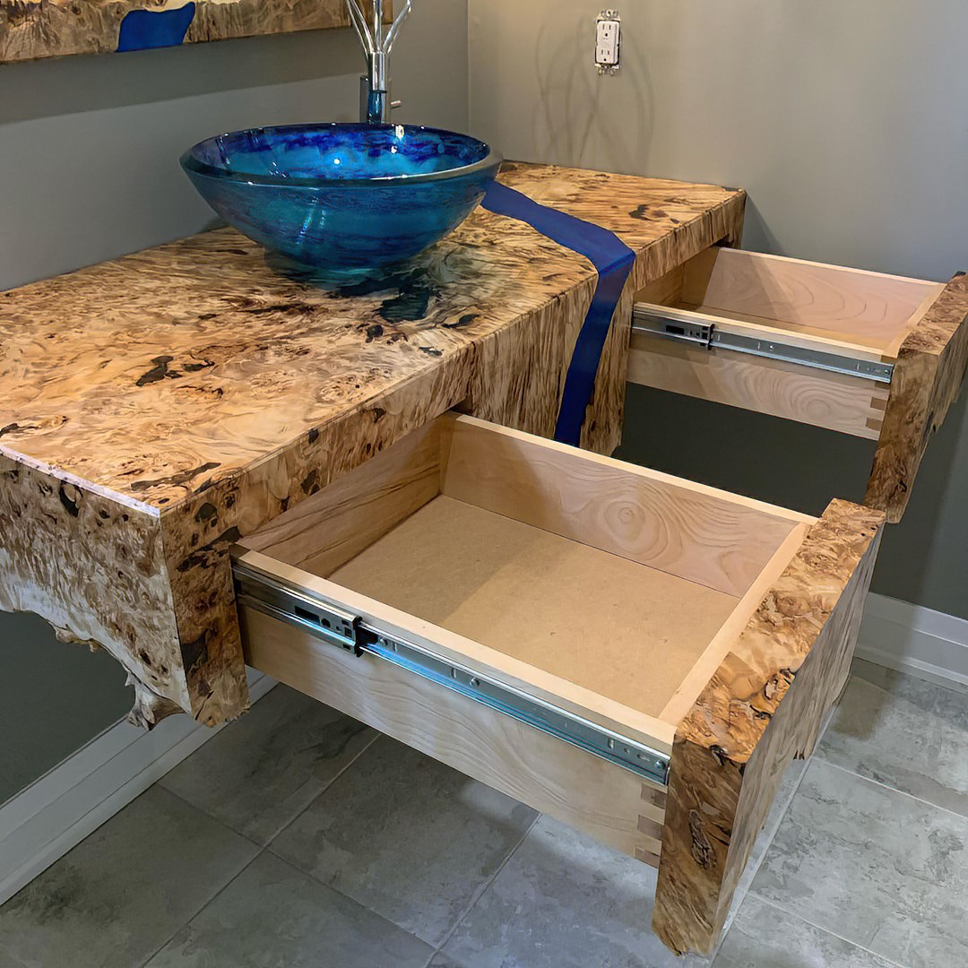Bathroom Vanity With Mirror - Epoxy Resin - Vilasaa