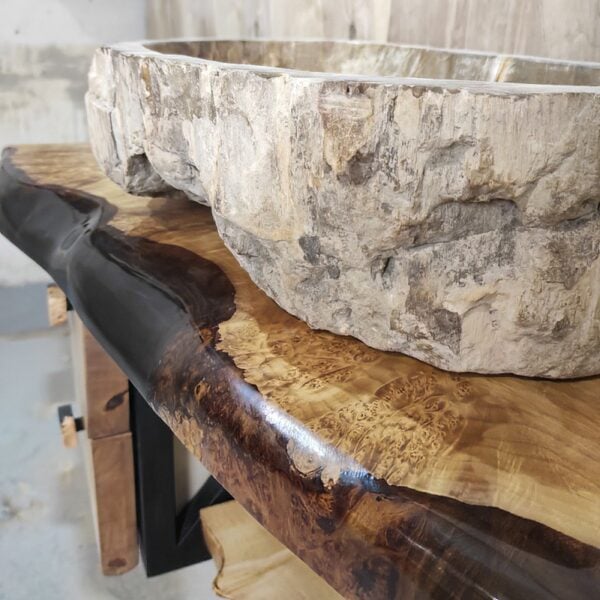 Modern Wood Bathroom Vanity - Epoxy Resin