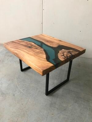 Solid Wood End Table -Epoxy Resin