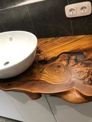 Wooden Countertop for Bathroom Sink - Epoxy Resin