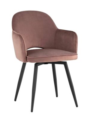 Velvet Dining Chair With Armrest - VelvetBlush