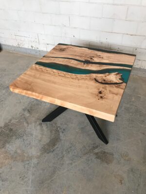 Wooden Living Room Side Table - Epoxy Resin